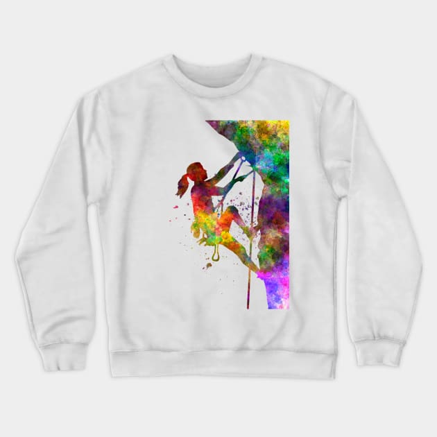 Climber in watercolor Crewneck Sweatshirt by PaulrommerArt